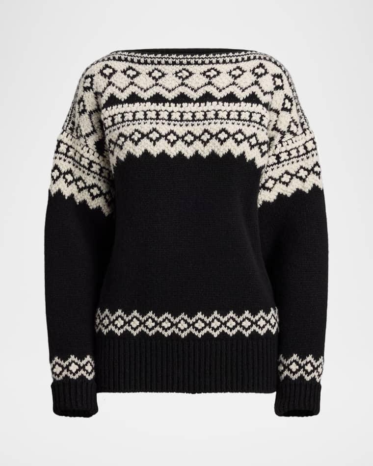 Fair Isle Cashmere Jacquard Boatneck Sweater by RALPH LAUREN