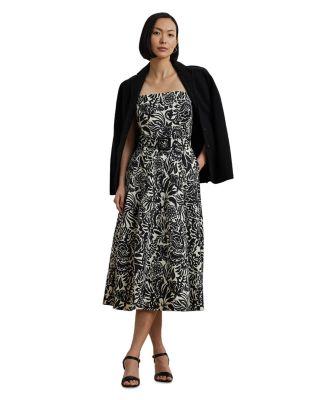 Floral Belted Faille Cocktail Dress by RALPH LAUREN