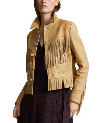 Fringed Leather Jacket by RALPH LAUREN