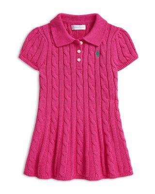 Girls' Cable Knit Cotton Polo Sweater Dress - Baby by RALPH LAUREN