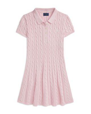 Girls' Cable Knit Cotton Polo Sweater Dress - Big Kid by RALPH LAUREN
