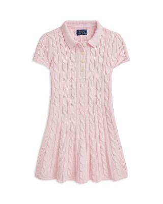 Girls' Cable Knit Cotton Polo Sweater Dress - Little Kid by RALPH LAUREN