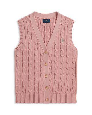 Girls' Cable Knit Cotton Sweater Vest - Big Kid by RALPH LAUREN