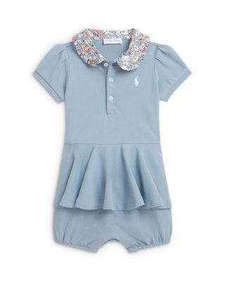 Girls' Contrast Collar Mesh Bubble Shortall - Baby by RALPH LAUREN