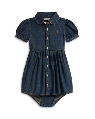 Girls' Cotton Denim Shirtdress & Bloomer - Baby by RALPH LAUREN Girls' Cotton Denim Shirtdress & Bloomer - Baby by RALPH LAUREN
