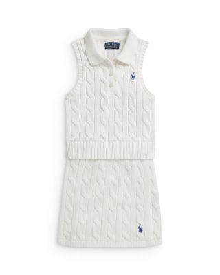 Girls' Cotton Polo Sweater & Faux-Wrap Skirt - Little Kid by RALPH LAUREN