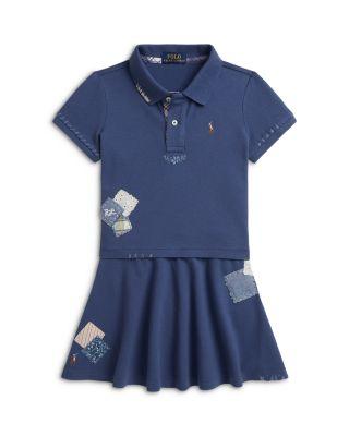 Girls' Distressed Mesh Boxy Polo Shirt & Skirt Set - Little Kid by RALPH LAUREN
