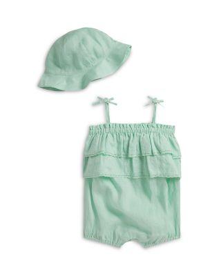 Girls' Embroidered Linen Shortall & Bucket Hat Set - Baby by RALPH LAUREN