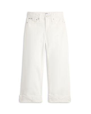 Girls' Eyelet Cuff Cotton Denim Wide Leg Jeans - Big Kid by RALPH LAUREN