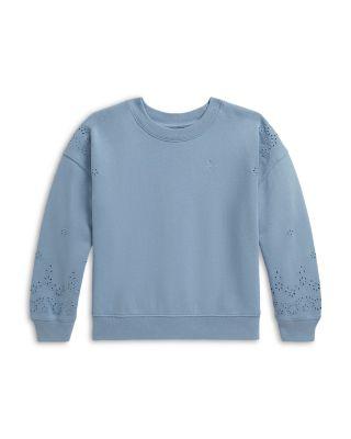 Girls' Eyelet French Terry Sweatshirt - Little Kid by RALPH LAUREN