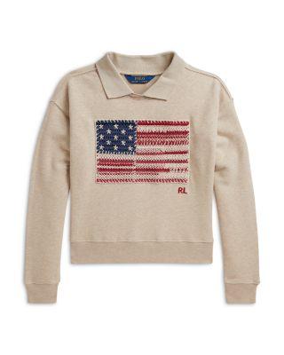 Girls' Flag Terry Collared Sweatshirt - Big Kid by RALPH LAUREN