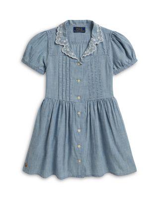 Girls' Indigo Cotton Chambray Shirtdress - Little Kid by RALPH LAUREN