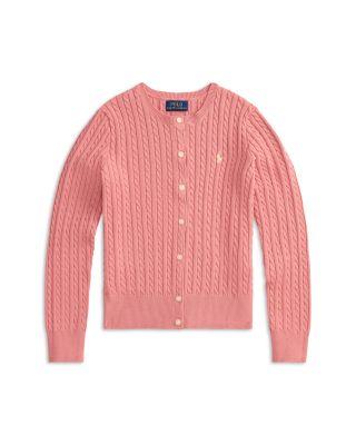 Girls' Mini-Cable Cotton Cardigan - Big Kid by RALPH LAUREN