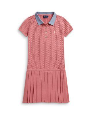 Girls' Mini Cable Cotton Sweater Dress - Little Kid by RALPH LAUREN