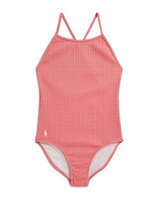 Girls' Mini Cable Jacquard One Piece Swimsuit - Big Kid by RALPH LAUREN Girls' Mini Cable Jacquard One Piece Swimsuit - Big Kid by RALPH LAUREN