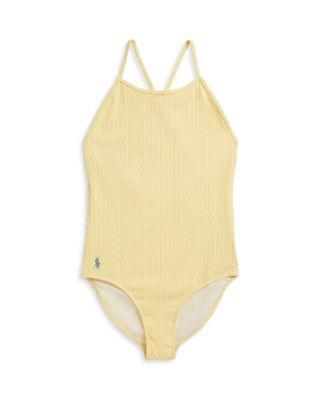 Girls' Mini Cable Jacquard One Piece Swimsuit - Big Kid by RALPH LAUREN