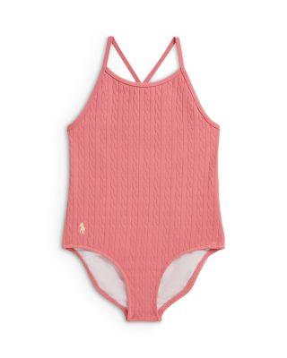 Girls' Mini-Cable Jacquard One-Piece Swimsuit - Little Kid by RALPH LAUREN