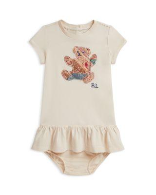 Girls' Patchwork Bear Cotton Dress & Bloomer Set - Baby by RALPH LAUREN