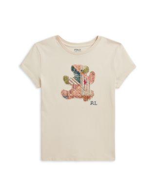 Girls' Patchwork Polo Bear Cotton Jersey Tee - Big Kid by RALPH LAUREN