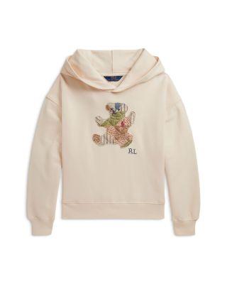 Girls' Patchwork Polo Bear French Terry Hoodie - Big Kid by RALPH LAUREN