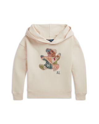 Girls' Patchwork Polo Bear French Terry Hoodie - Little Kid by RALPH LAUREN