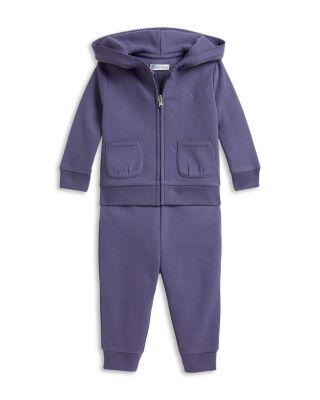 Girls' Picot-Trim Fleece Hoodie & Jogger Pant - Baby by RALPH LAUREN