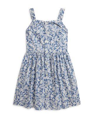 Girls' Pineapple Print Smocked Cotton Dress - Little Kid by RALPH LAUREN