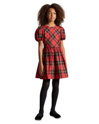Girls' Plaid Balloon Sleeve Taffeta Dress - Big Kid by RALPH LAUREN