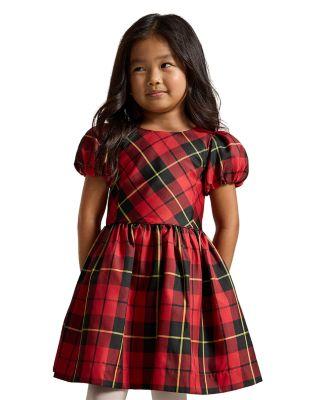Girls' Plaid Balloon Sleeved Taffeta Dress - Little Kid by RALPH LAUREN