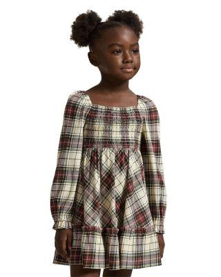 Girls' Plaid Ruffled Cotton Jersey Dress - Big Kid by RALPH LAUREN