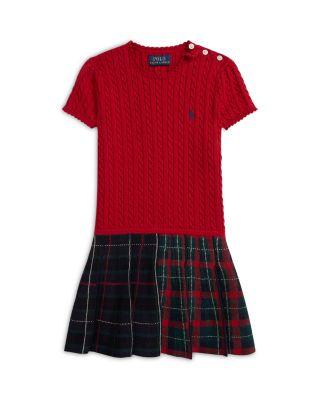 Girls' Plaid Skirt Cotton Sweater Dress - Big Kid by RALPH LAUREN