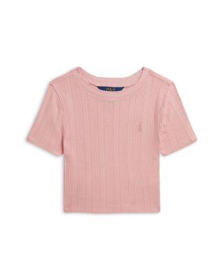Girls' Pointelle Knit Cotton Boxy Tee - Big Kid by RALPH LAUREN