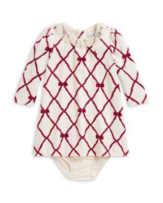 Girls' Ribbon Print Velour Dress & Bloomer Set - Baby by RALPH LAUREN