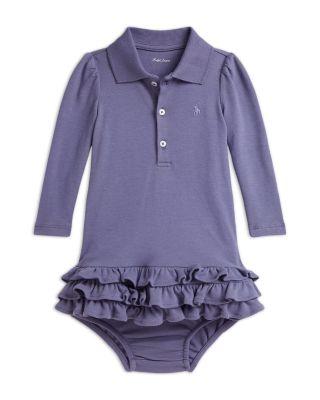 Girls' Ruffled Soft Cotton Polo Dress & Bloomer Set - Baby by RALPH LAUREN