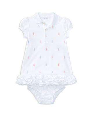 Girls' Ruffled & Embroidered Polo Dress with Bloomers - Baby by RALPH LAUREN