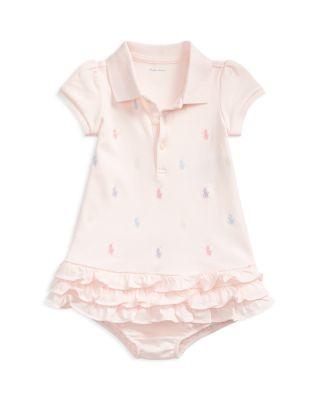 Girls' Ruffled & Embroidered Polo Dress with Bloomers - Baby by RALPH LAUREN