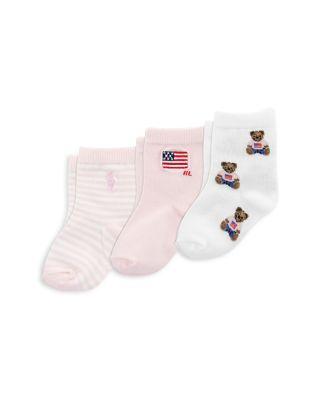 Girls' Sitting Flag Bear Socks by RALPH LAUREN