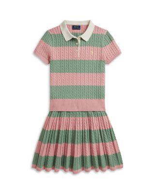 Girls' Striped Cable Cotton Sweater & Skirt Set - Big Kid by RALPH LAUREN