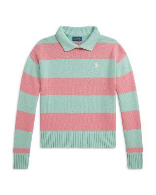Girls' Striped Cotton Polo Sweater - Little Kid by RALPH LAUREN