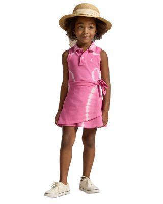 Girls' Tie Dyed Faux Wrap Mesh Polo Dress - Little Kid by RALPH LAUREN