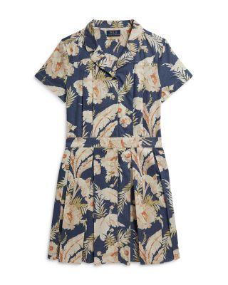 Girls' Tropical Floral Print Linen & Cotton Dress - Big Kid by RALPH LAUREN