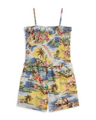 Girls' Tropical Print Smocked Boxy Top & Shorts Set - Big Kid by RALPH LAUREN