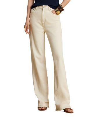 High Rise Straight Jeans in Cream by RALPH LAUREN