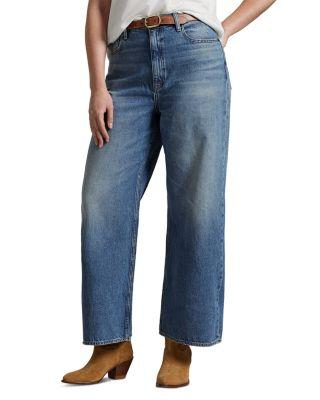 High Rise Wide Leg Crop Jeans in Blue by RALPH LAUREN