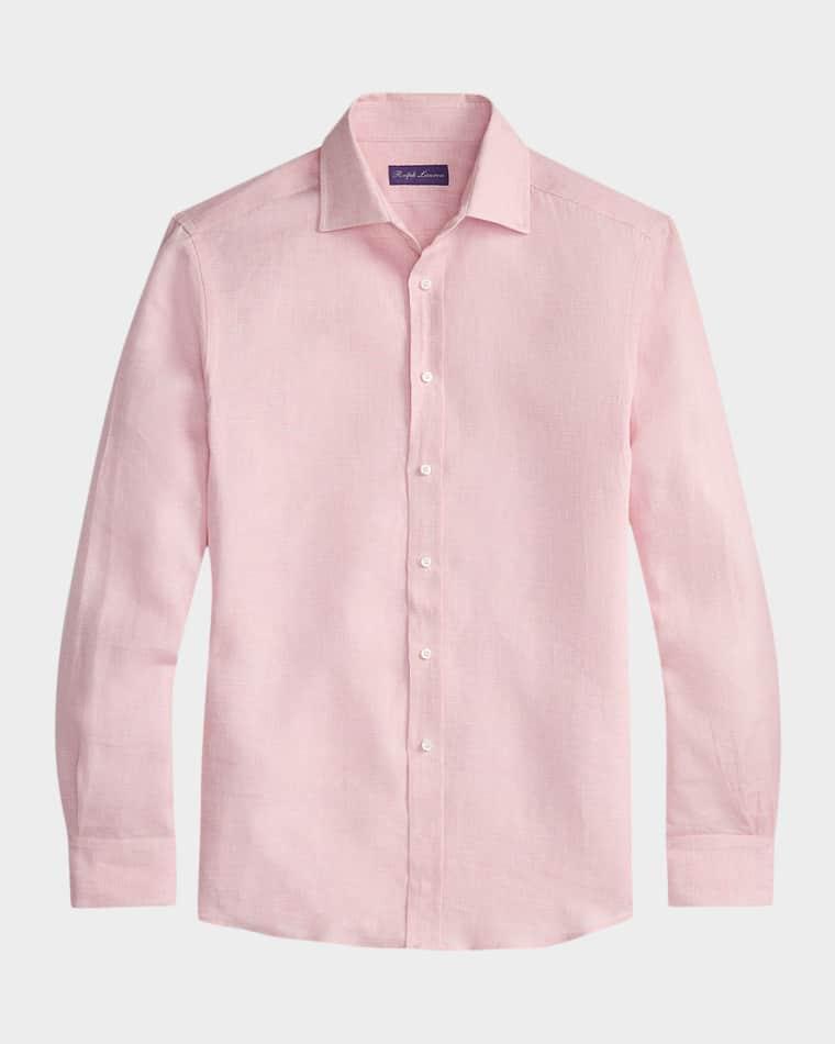 Houndstooth Linen Shirt by RALPH LAUREN