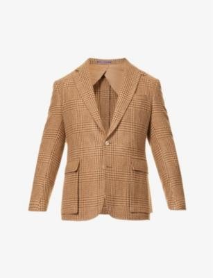 Houndstooth-pattern single-breasted regular-fit wool jacket by RALPH LAUREN