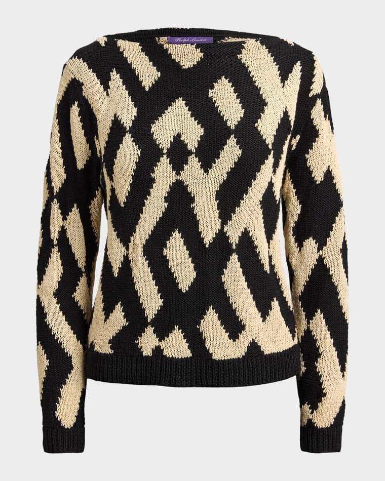 Intarsia Silk-Blend Boatneck Sweater by RALPH LAUREN