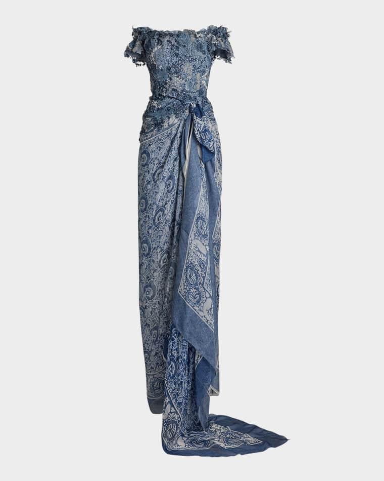Ivanna Floral Gauze Evening Dress by RALPH LAUREN