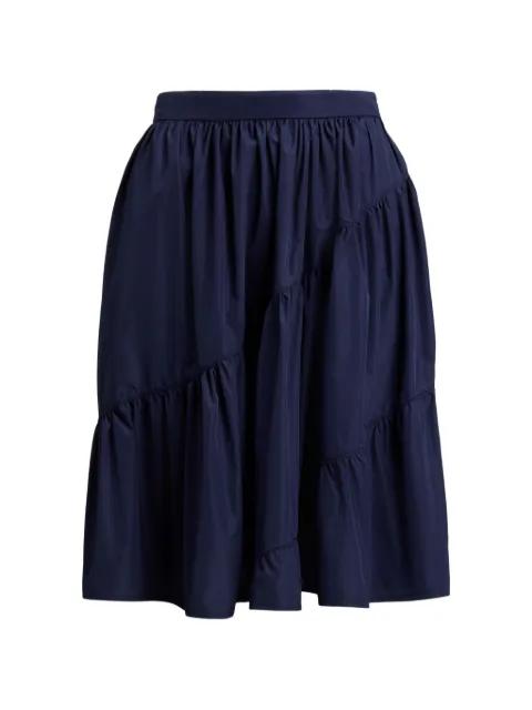 Kyle diagonal-seam shirred midi skirt by RALPH LAUREN