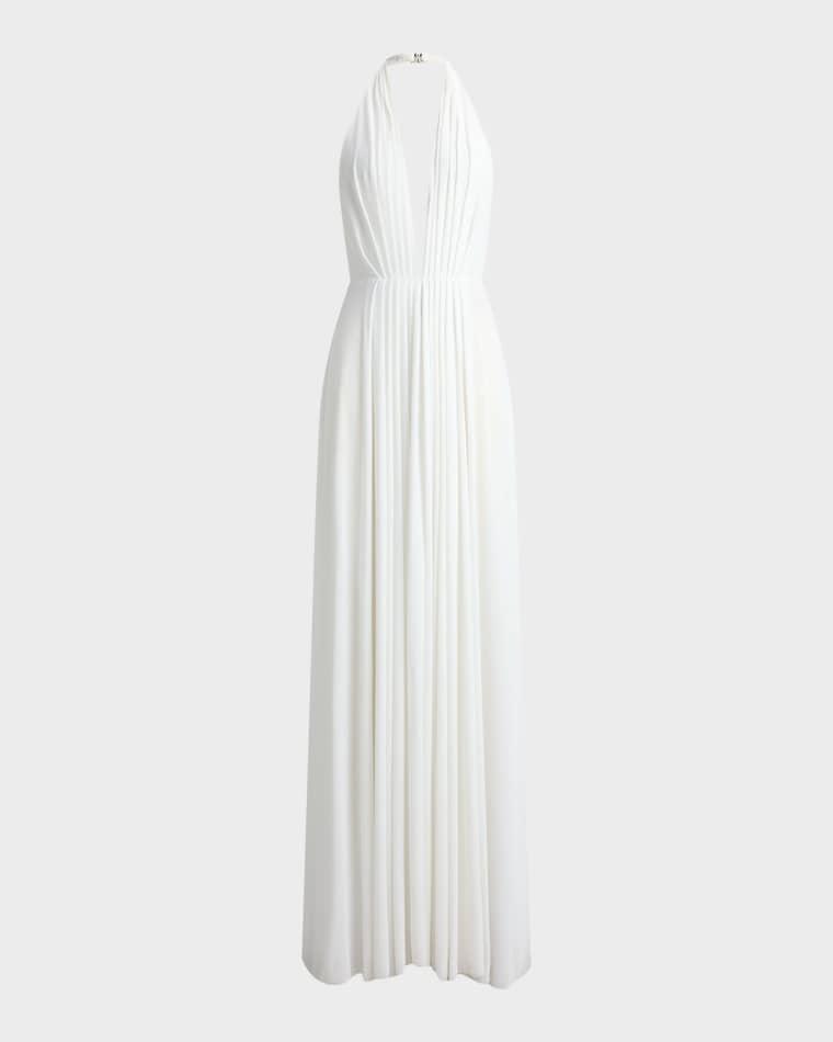 Lesley Pleated Jersey Evening Dress by RALPH LAUREN